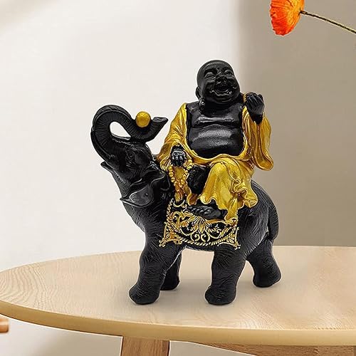Miniatura 6 de Estatua de Buda de resina Elefante Escultura de Buda coleccionable para decoración de mesa de escritorio del hogar, B