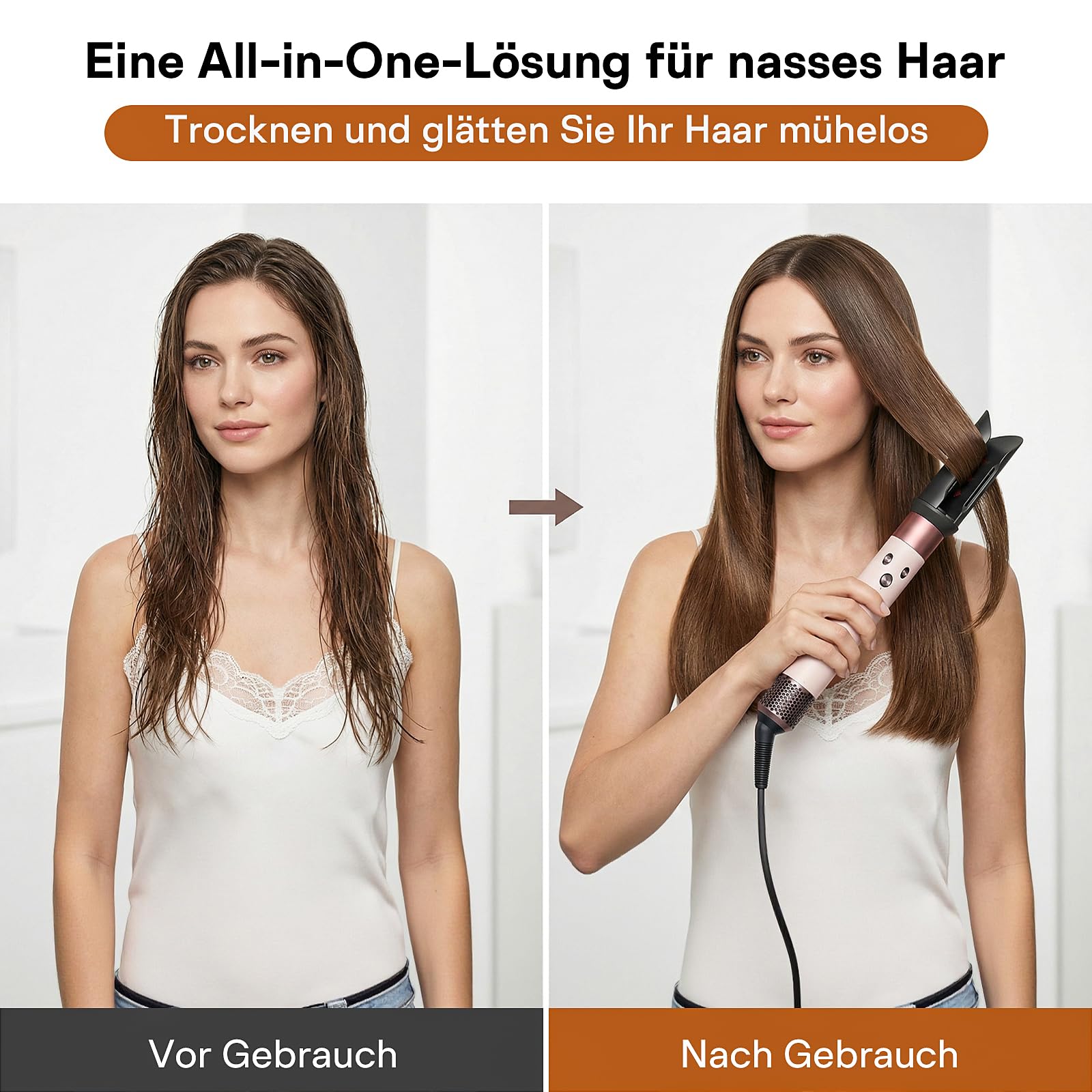 Glättungsdüse Aufsatz für Dyson Airwrap mit Modellen HS01/05/08, Schwarz | Glättet feuchtes, lockiges Haar für ein glattes, glänzendes Ergebnis und reduziert dabei Frizz