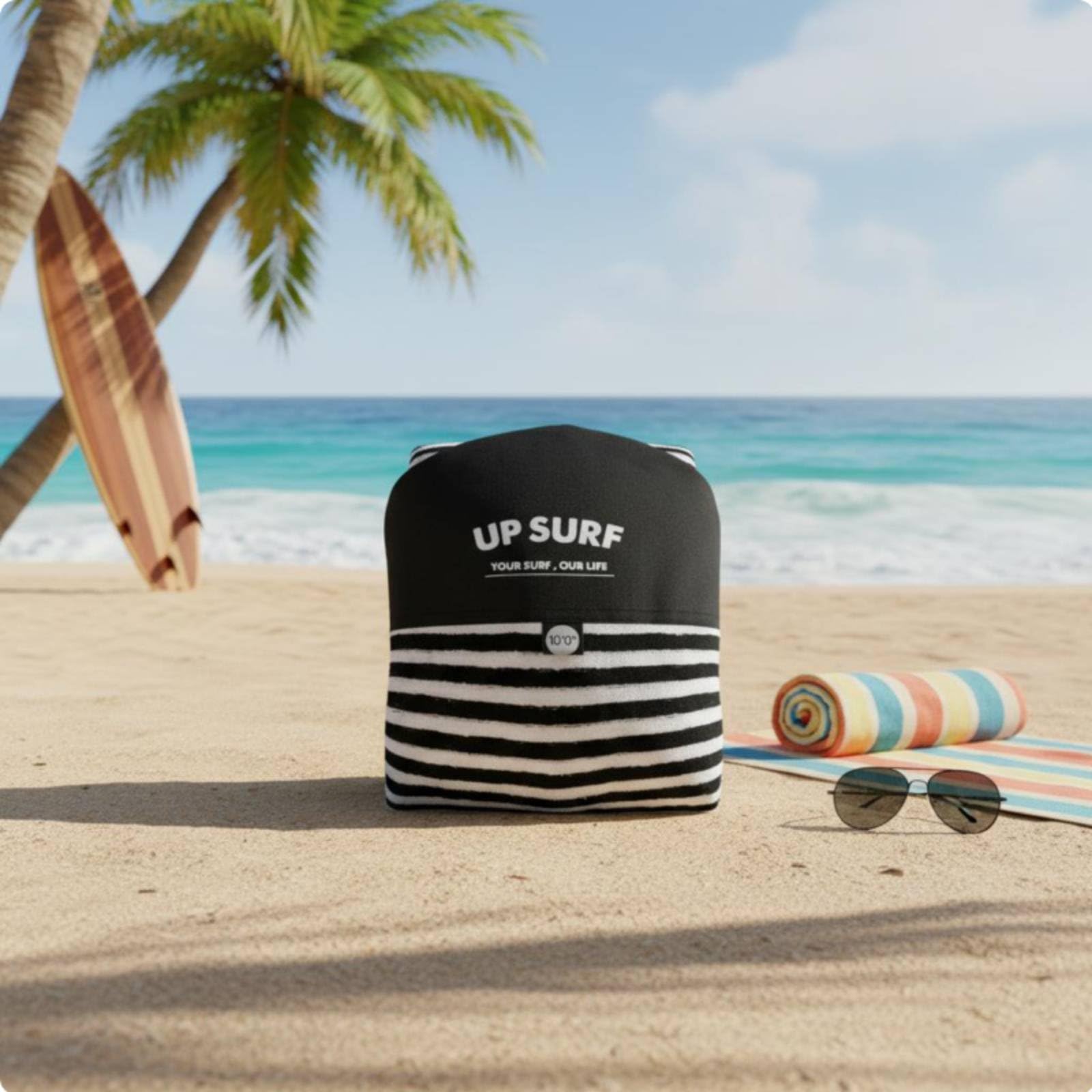 Surfbrett Socke Boardtasche Surf Ausrüstung Surfsocke Slalom Polyester Stretch Extra Nasenpolster Integrierte Tasche Kordelzug für Surfer Unterwegs Lagerung