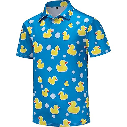 Golf Shirts for Men Dry Fit Mens Golf Shirt Short Sleeve Funny Golf Polo Shirts