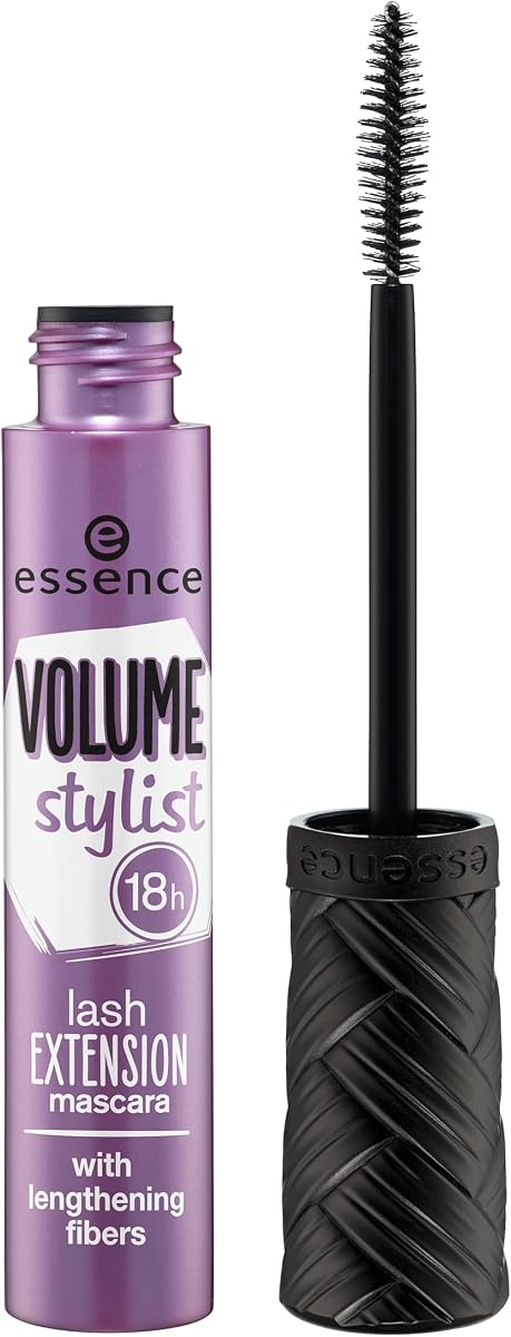Essence Volume Stylist Extensión de pestañas de 18 horas con rímel de fibra, negro | False Las Effect, vegano y libre de crueldad animal, sin parabenos, resistente a las escamas, rímel negro para dar volumen y longitud