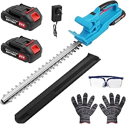 Hedge Trimmer Cordless,52cm Laser-Cut Diamond Hedge Cutter with 21v Battery & 2 Batteries,Lightweight Hedge Trimmer Cordless 2kg,2400 Cuts/Min,45° Adjustable,Safety Lock,Anti-Vibration for Gardeners