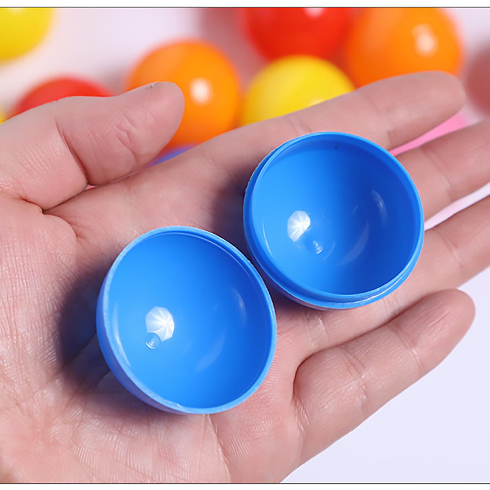 Wensmy 50Pcs Lottery Balls Easter Bingo Plastic Hollow Ball Raffle Balls Ping Pong Balls for Game Party Decoration Filled Raffle Balls (Blue) - Image 3