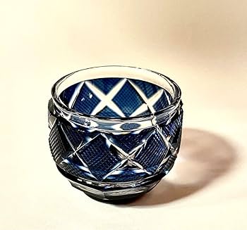 Amazon.co.jp: 『薩摩切子 藍色被せ 猪口 ※SHIMADZU彫印あり 「薩摩