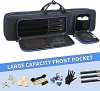 Vista 3 de BOSSTIN Estuche para taco de billar, 3 x 4 / 5 x 5 pulgadas, accesorios para taco de billar, funda acolchada suave 4 azul: 5 x 5