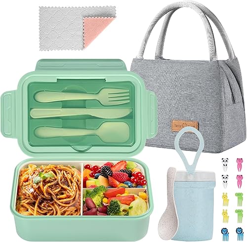 Lonchera Bento para niños, lonchera Bento para adultos, a prueba de fugas, para niños, adolescentes, escuela, contenedores duraderos con bolsa de