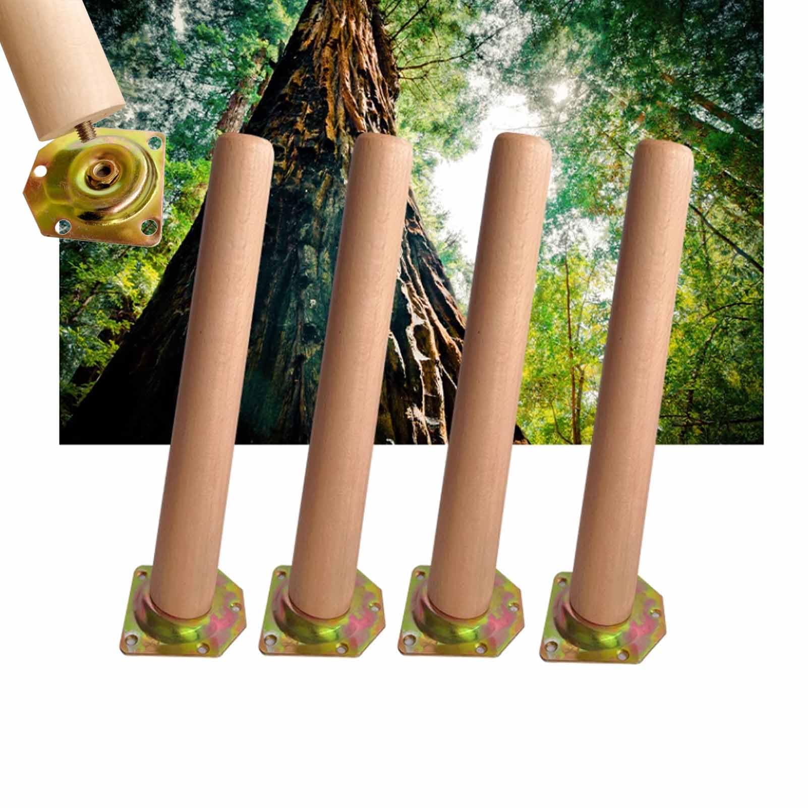 Nogi do mebli z litego drewna, 4 szt. Stożkowe drewniane nogi meblowe z płytą montażową i śrubami w wielu rozmiarach(55cm(21.6in))