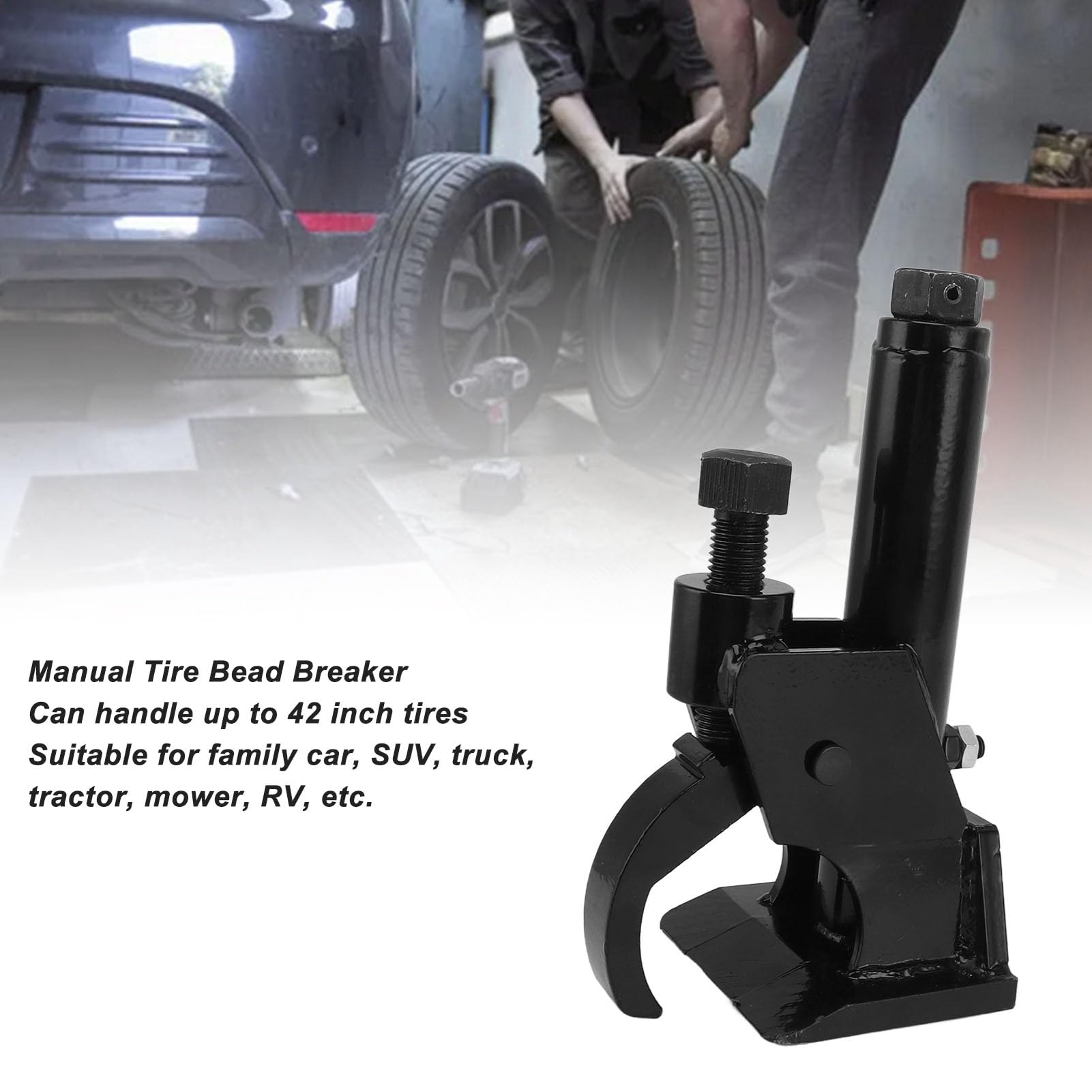 Prensa Manual para Destalonar Neumáticos para Ruedas de hasta 42 Pulgadas, Herramienta para Destalonar con Tornillo de Garra Engrosada para Automóviles, SUV, Camiones, Tractores,