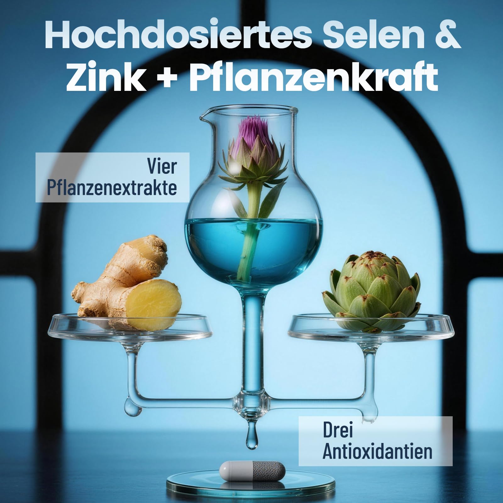 Thyro Pro Schilddrüsen & Leber Komplex Hochdosiert mit Selen Cholin 120 Kapseln (60 Tage Vorrat) Mit Mariendistel, Artischocke & NAC Unterstützt den Nährstoff-Umwandlungsprozess Vegan & Laborgeprüft