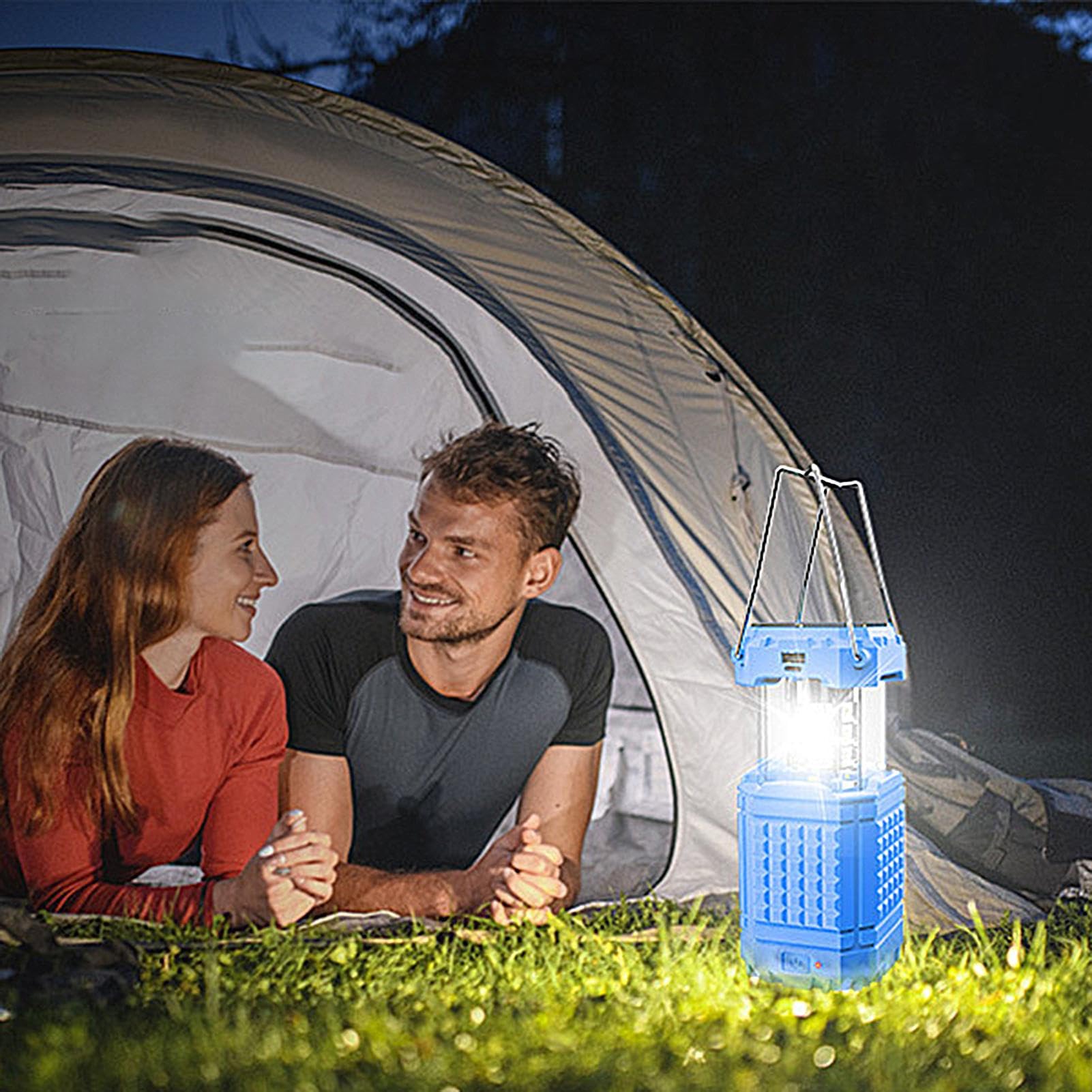 Außenleuchte für Camping – Handkurbel, faltbar, wasserdicht, solarbetrieben, wiederaufladbar, für Wandern, Angeln, , Autoreparatur, Klettern, Hof, Garten, Hof, Hinterhof, Terrasse