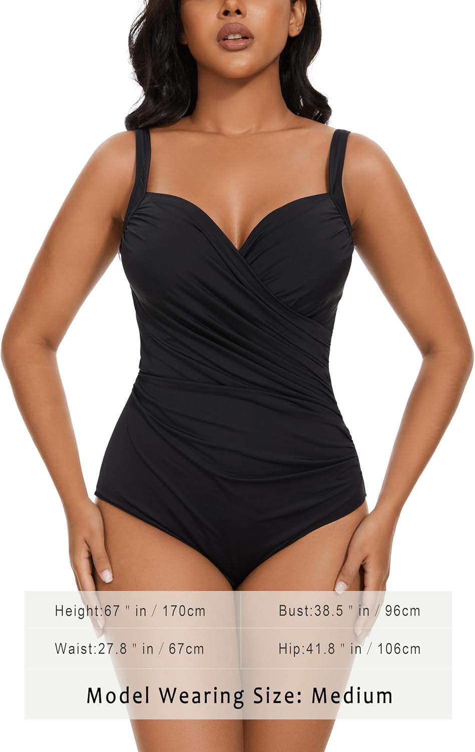 Aqua Regina Plus Size Swimsuit for Women One Piece Bathing Suit Ruched Tummy Control Adjustable Swimwear - Image 6