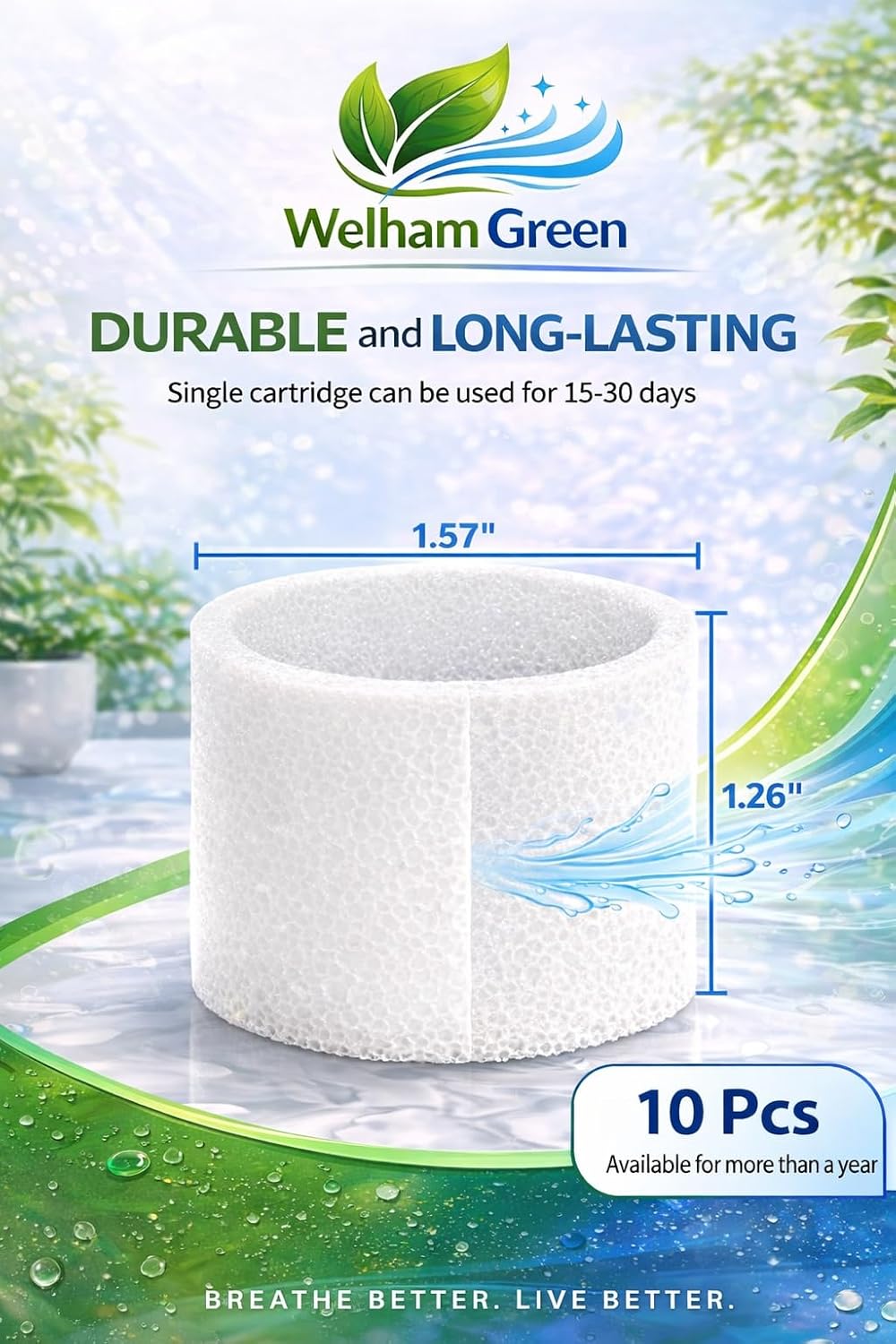 Replacement Filter Compatible with Msolok Series Humidifiers - 10-Pack | Compatible with Msolok 150, 200S, 300S & 600S Series Humidifiers – Sponge Filter Pads to Improve Humidification Efficiency
