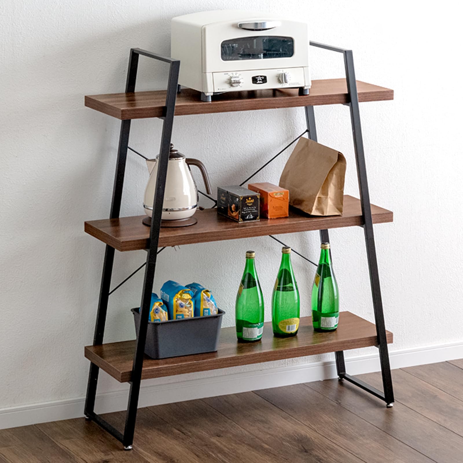 Amazon｜タンスのゲン オープンシェルフ 単品 幅90 奥行32 3段 2WAY
