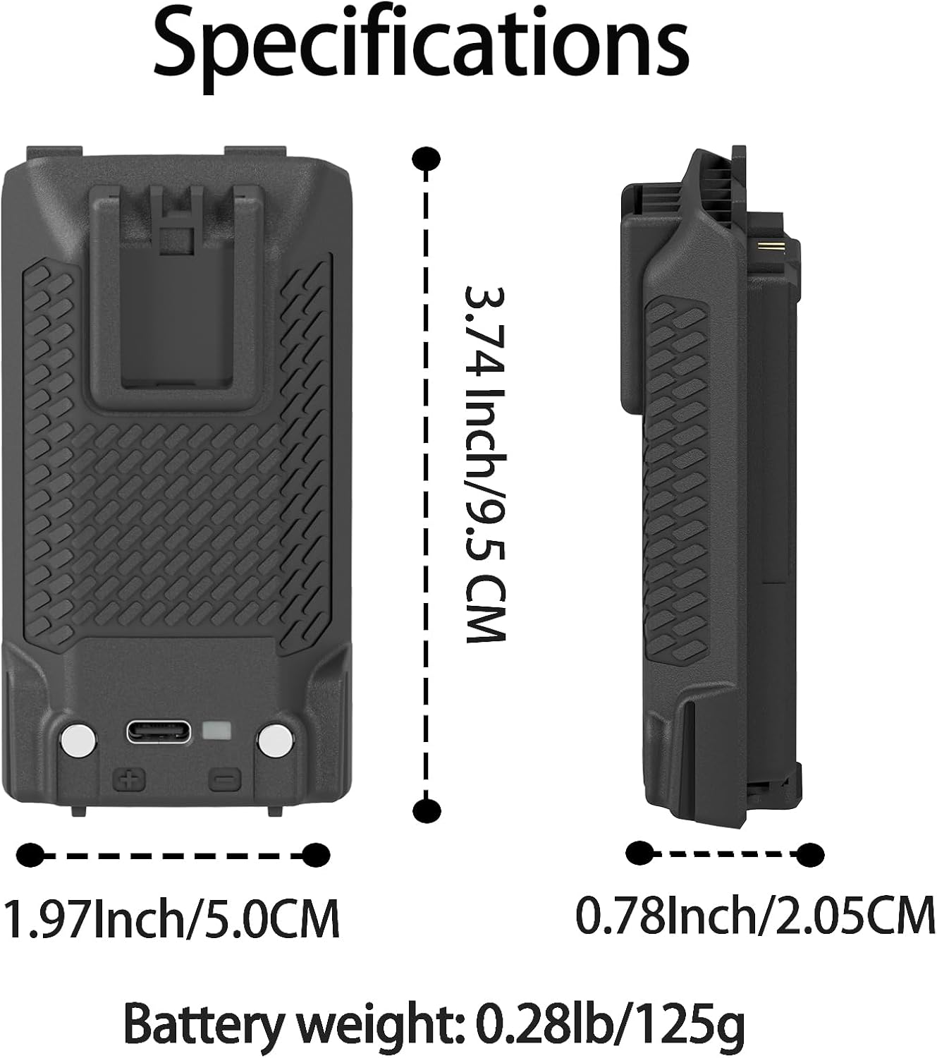 QUANSHENG 2Pack UV-K5 Radio 3500mAh Battery Enlarge Capacity UV-K5 8 USB-C Charging Battery for UV-K6