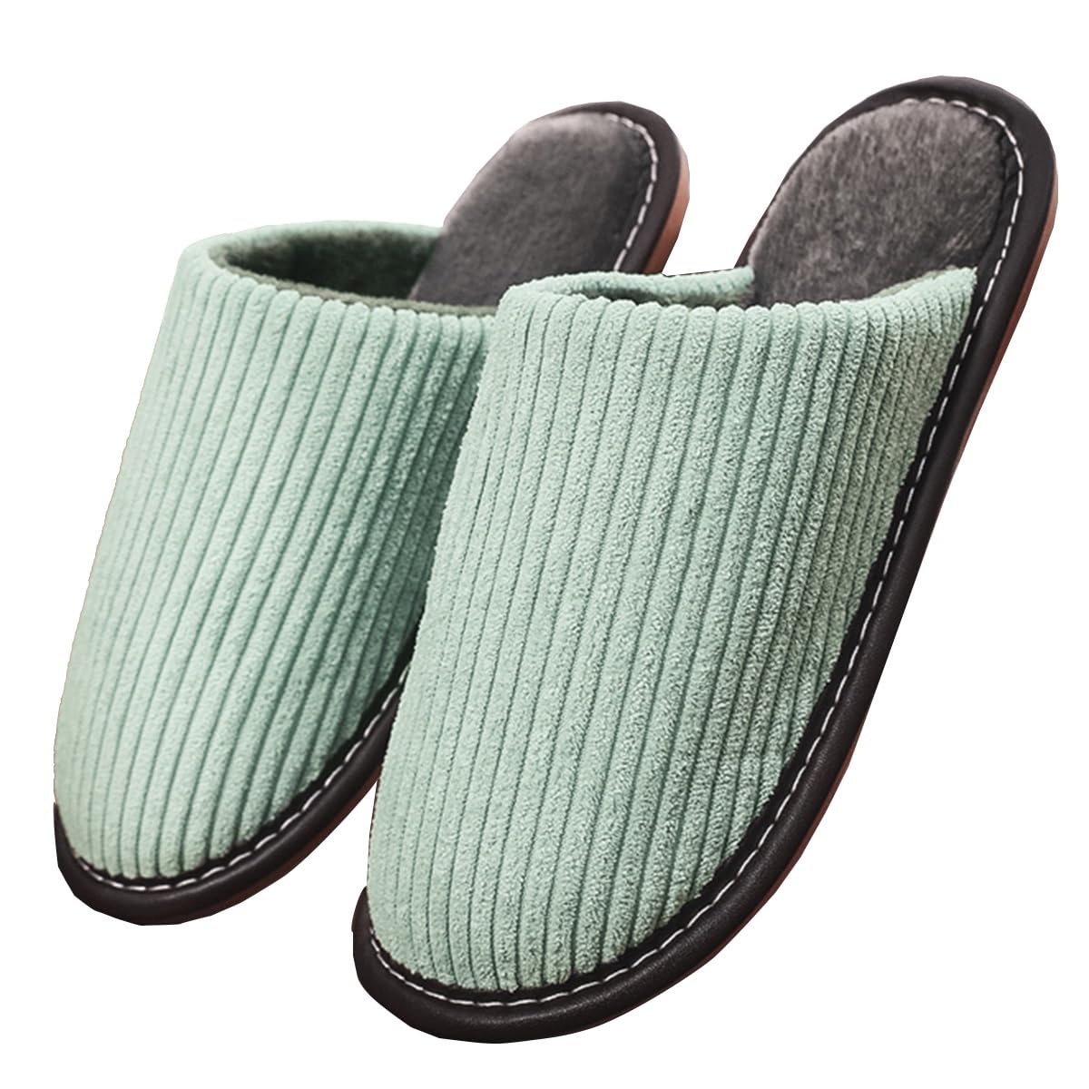 GIZNXBA Pantofole Donna Invernali Uomini Casa Calda Peluche Pantofole Inverno con Antiscivolo Fondo Spesso Memory Foam Pantofole per Interni Ed Esterni(/Green A,EUR 35-36)