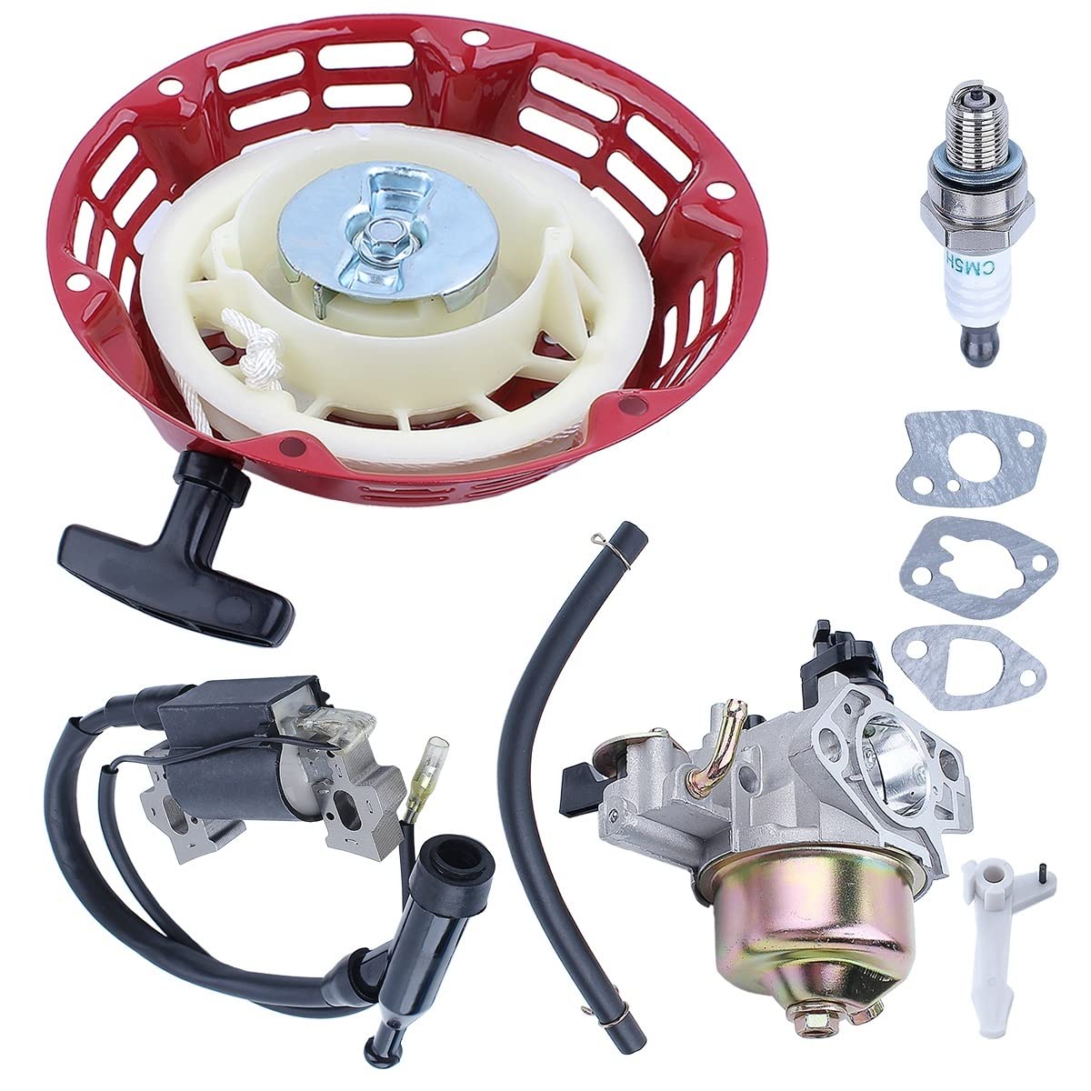 Bobina de encendido del carburador for Ho-nd-a GX160 GX200 5.5HP 6.5HP Junta de arranque de retroceso Kit de bujía Parte del motor del cortacésped