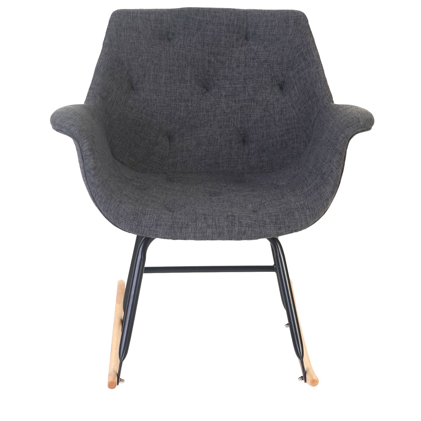 Silla mecedora Malmö T820, sillón de relajación ~ Tejido, gris