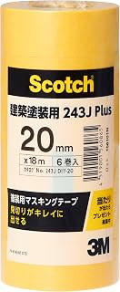 3M 建筑涂装用美纹纸胶带 243J Plus 20mmX18m 6卷装