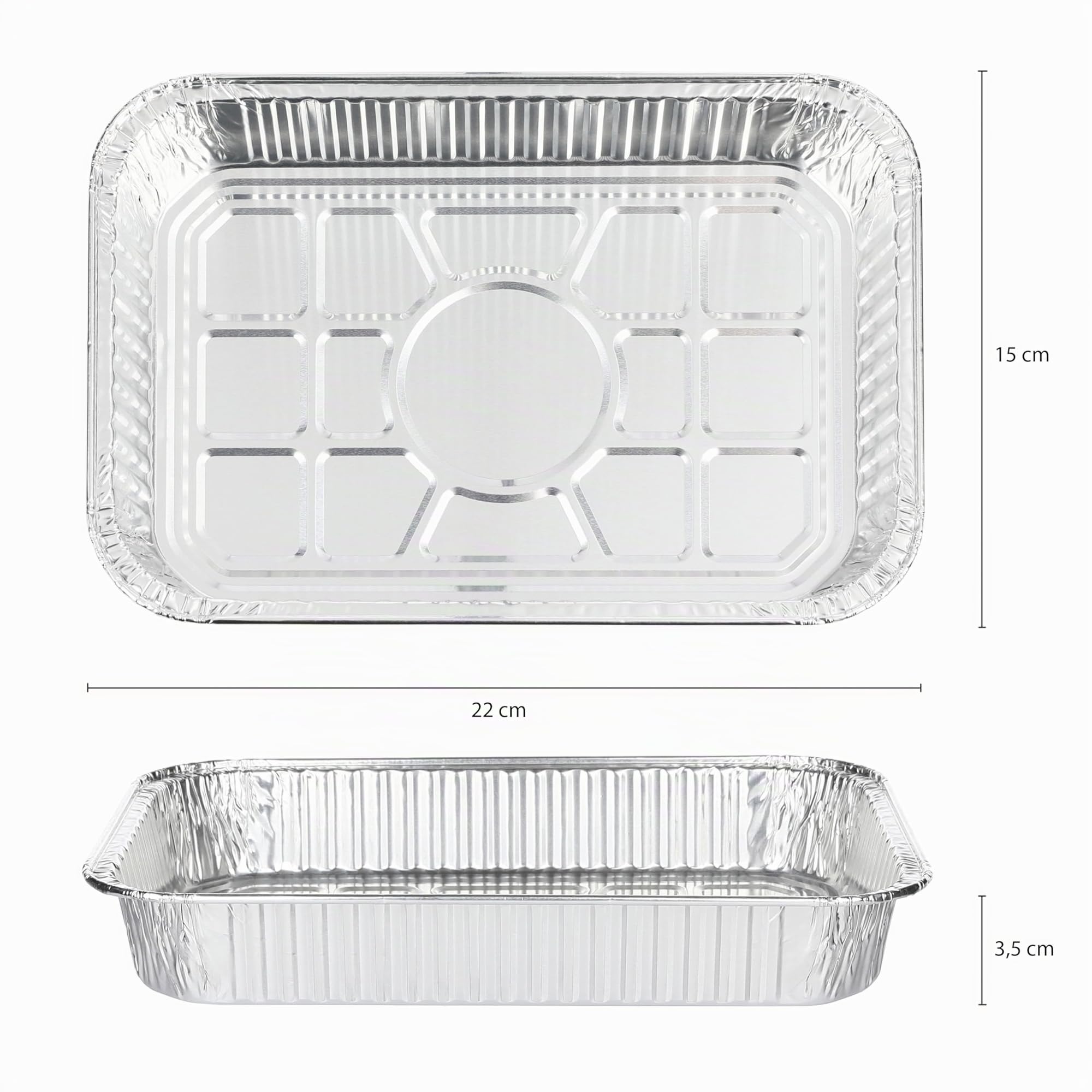 Vaily Juego de 25 Bandejas de Goteo de Aluminio Pequeñas - Bandejas de Aluminio para Vegetales - Accesorios para Barbacoa de Gas, Barbacoa de Carbón y Barbacoa Eléctrica como Bandeja para Recolectar