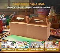 Vista 3 de Happyhiram Paquete de 40 cajas grandes a dos aguas color marrón Kraft, cajas de regalo de papel kraft resistentes de 9 x 6 x 6 pulgadas