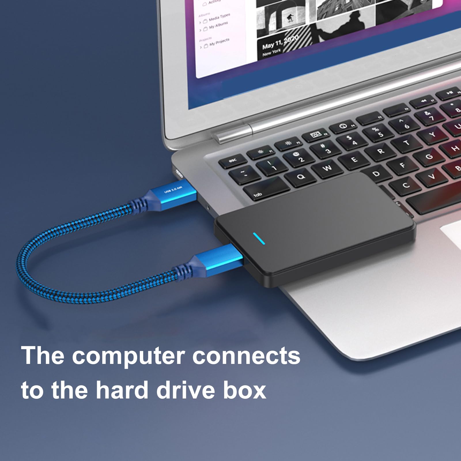 Câble de charge USB 3.0 vers USB Type B 5 Gbit/s pour imprimante, scanner, appareils musicaux, connecteurs en aluminium tressé