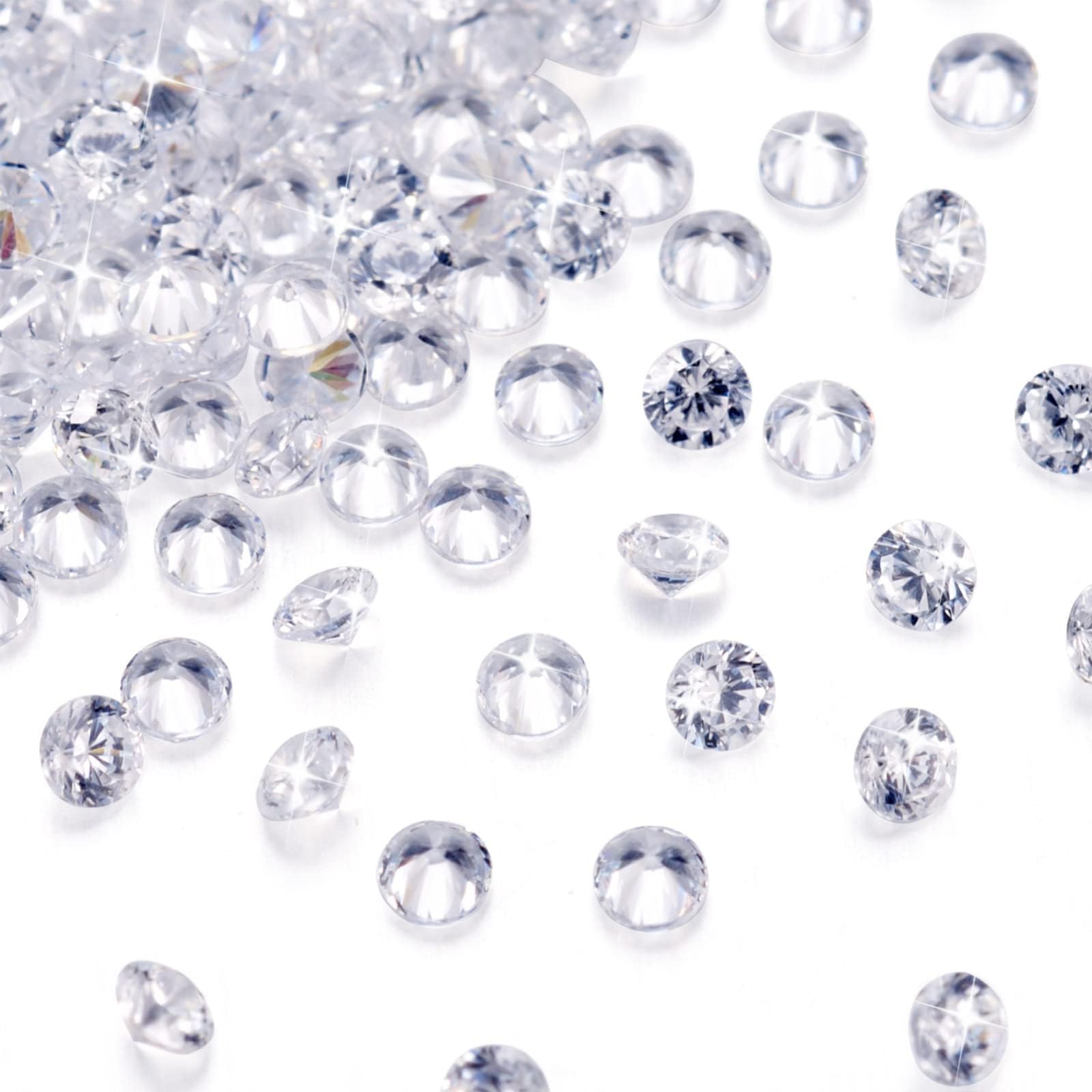 PandaHall 1000pcs Faceted Clear Cubic Zirconia Stones Loose CZ Stones 1.6mm Grade A Rhinestone Cabochons Crystal Diamond Beads for Nail Art Craft Jewelry Making