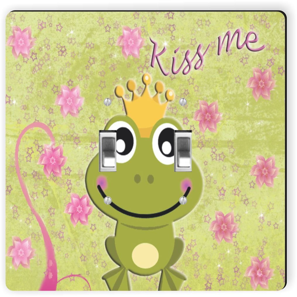 Plaque d'interrupteur double bascule 1618 Kiss Me Frog pour remplacer les caches usés