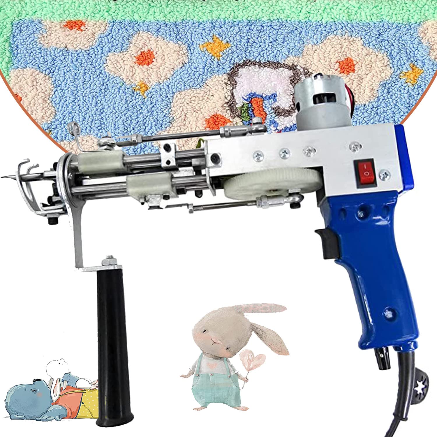 タフティングガン カットパイル ブルー/青 Amazon.co.jp: タフティングガン、2 in1ラグタフティングガン
