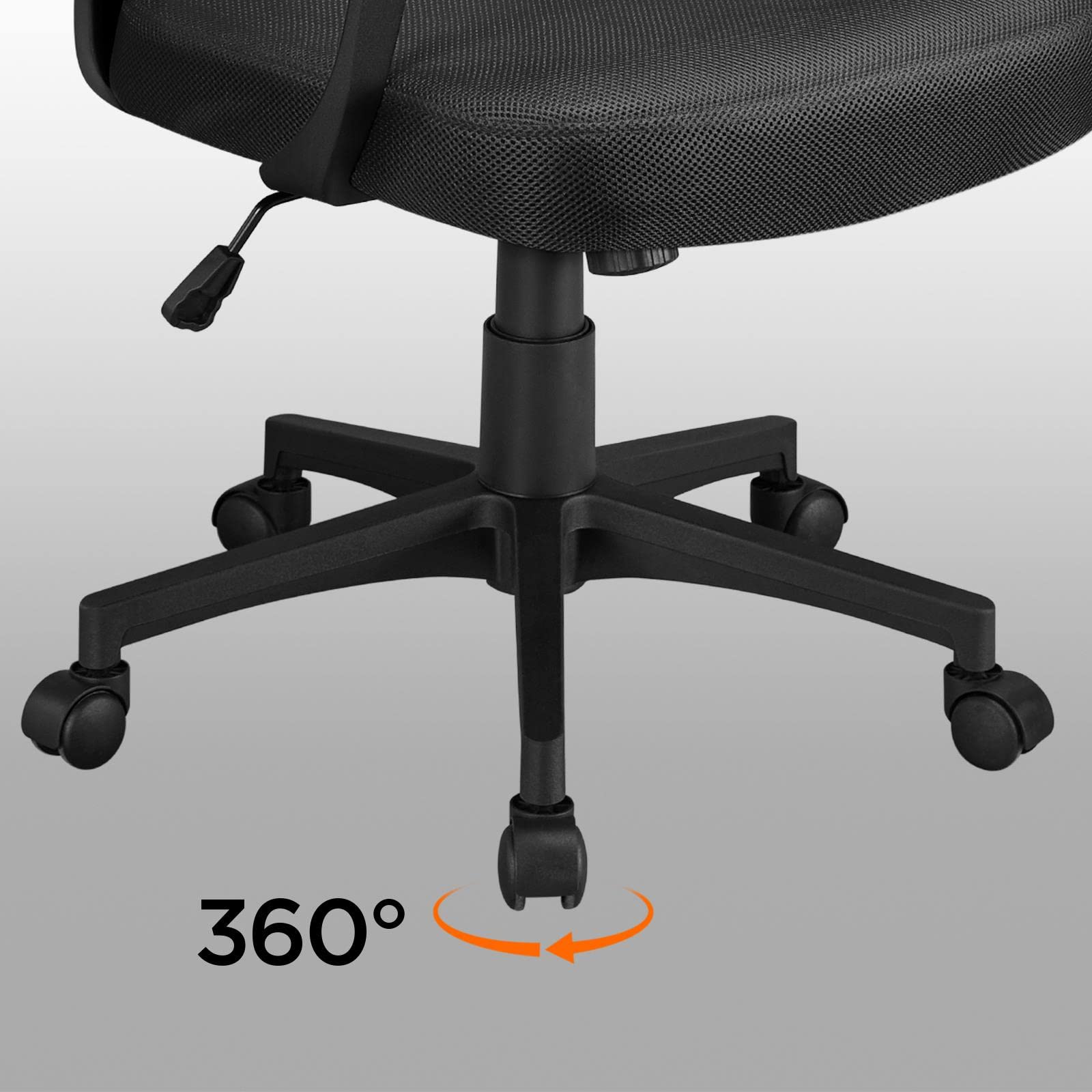Yaheetech Sedia da Ufficio Scrivania Ergonomica Girevole a Rotelle Supporto Lombare Altezza Regolabile Portata 136 kg Reclinabile con Braccioli Nera | Supporto Lombare, Altezza Regolabile, Portata 136 kg, Rotelle Girevole, Portata 136 kg, per Ufficio Came