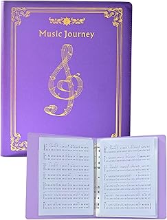 Sheet Music Folder, Choir Holder, Sheet Music Organizer, Sheet Music Binder, for Choir Singer, Stage Performance Letter Size Music Binder 40 Pages Capacity Writable Choir Folder (Purple)