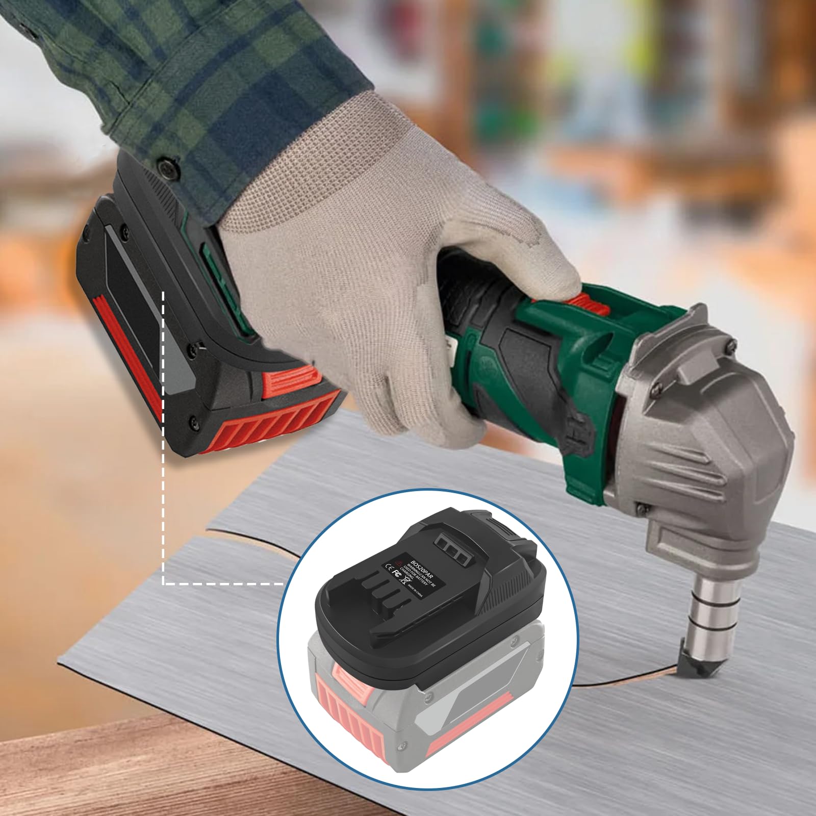 Adaptateur de Batterie pour Bosch Professional 18V Système vers Outils Parkside 20V XTeam, BOS20PAR Convertisseur pour Bosch 18V Professional à remplacer la Batterie Parkside 20V