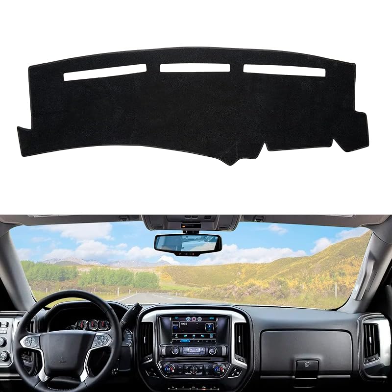 Capa para Painel em Carpete Preta BERKSYDE Compatível com Chevy Silverado, GMC Sierra, Suburban, Tahoe, Yukon/XL e Avalanche 1999–2006