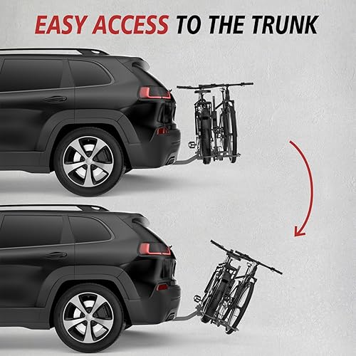 Miniatura 5 de Soporte de bicicleta para coche, soporte de plataforma de 2 bicicletas, resistente capacidad de 160 libras para bicicletas eléctricas, bicicletas de