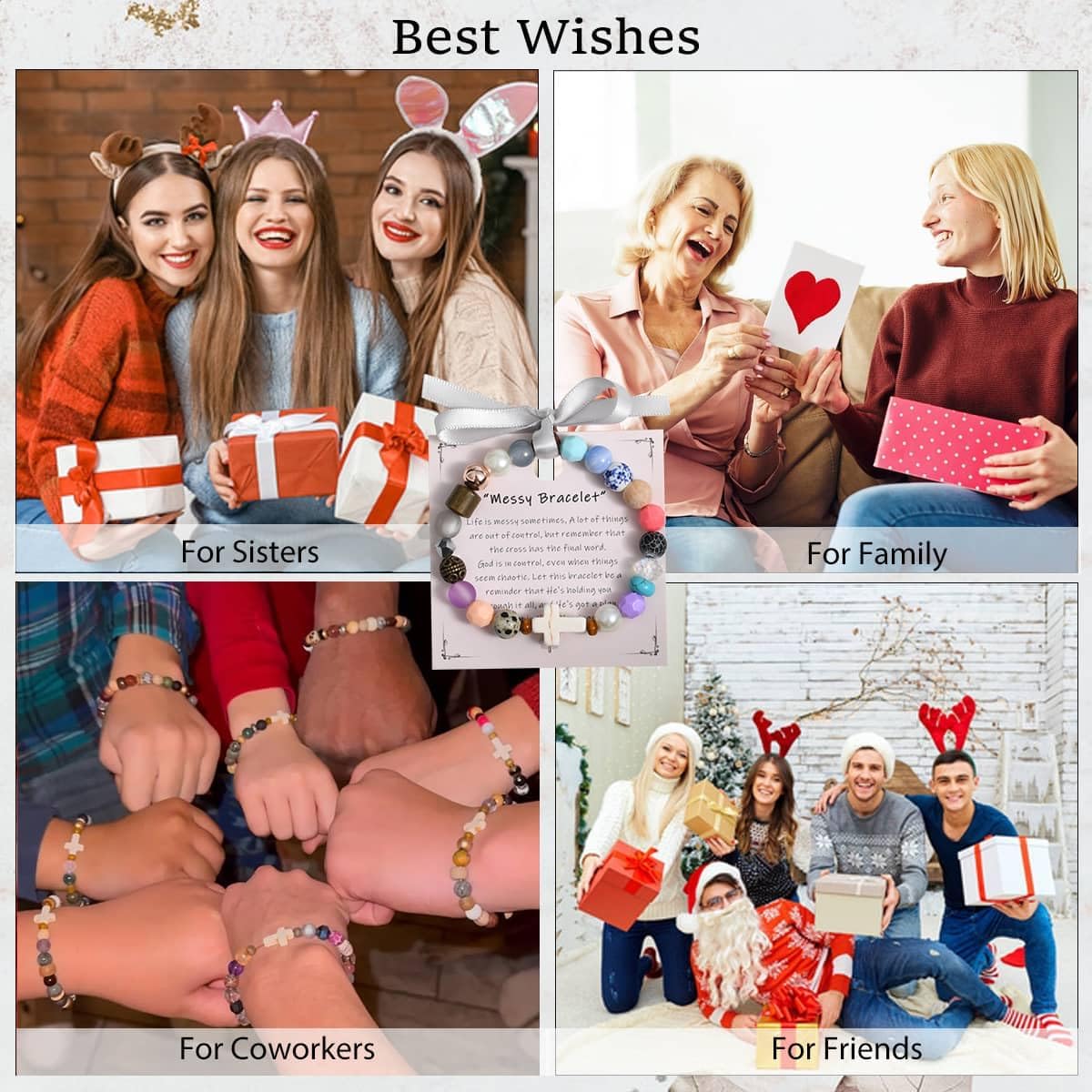 Cross Christian Bracelet Faith God Is In Control Messy Charm Jewelry Inspirational Encouragement Emotional Support Tough Time Gifts For Family Friends - Image 7