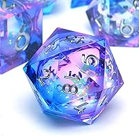 Vista 78 de Resin Cat Head DND Dice, Sharp Edge Dungeons and Dragons Polyhedron Game Dice Set for Role Playing Games RPG Explorer Magic, Holiday Birthday Gifts