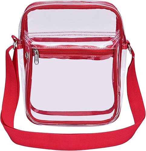 USPECLARE Bolso bandolera transparente para estadio, aprobado para hombres y mujeres, bolsa cruzada transparente