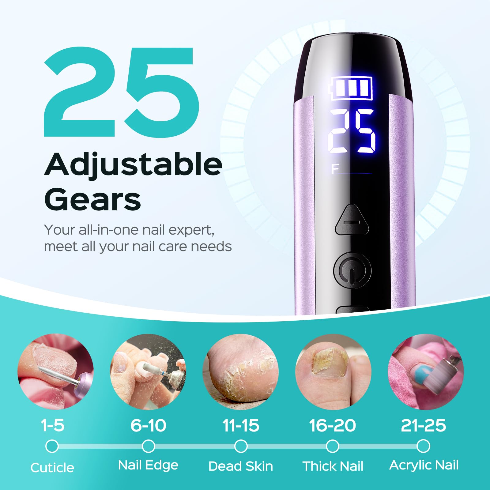 COSLUS C51 Cordless Nail Drill Electric File with LED Display