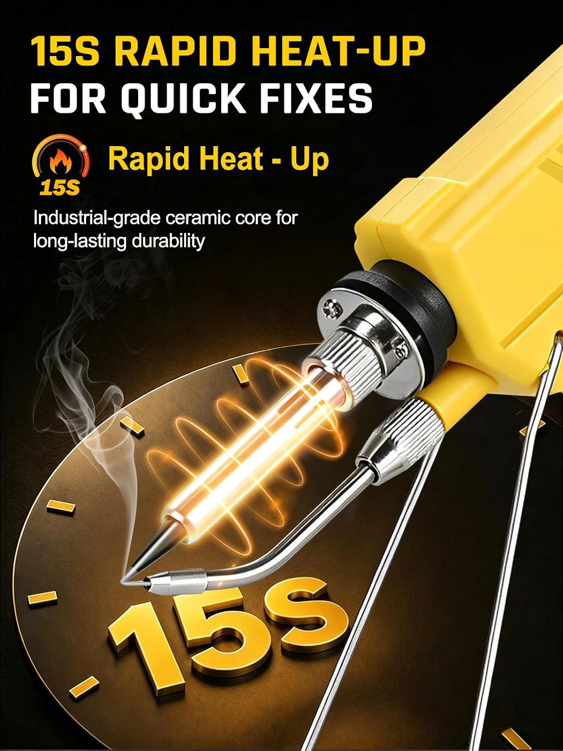 NEWACALOX Soldering Iron Kit Kit 60W Auto Feed with LCD Temperature Control | Trigger-fed Solder Keeps One Hand Free; 180–500°C Control, °C/°F Switch, 5 Tips, Pump and Tip Cleaner Included