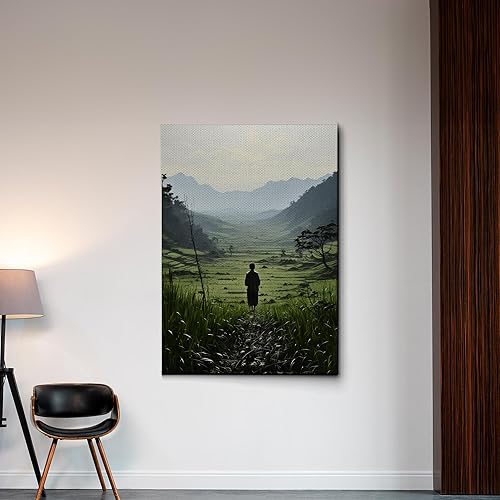 Easy Suger Vintage Landscape Wall Art Print, Nature Framed Large Gallery Art, Minimalist Art Ready to Hang, Canvas, Home Decor