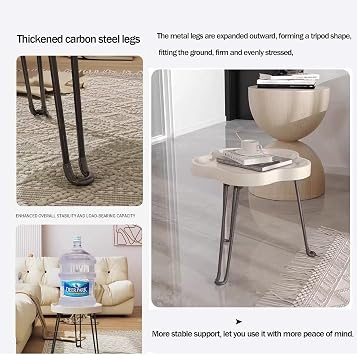 QWEASDF Coffee Table with Storage,Mid Century Modern Coffee Table,with Open Shelving,Center Table for Living Room Home Office ,Irregular style (flower style),no installation(White,D60CM/23.6IN_A)