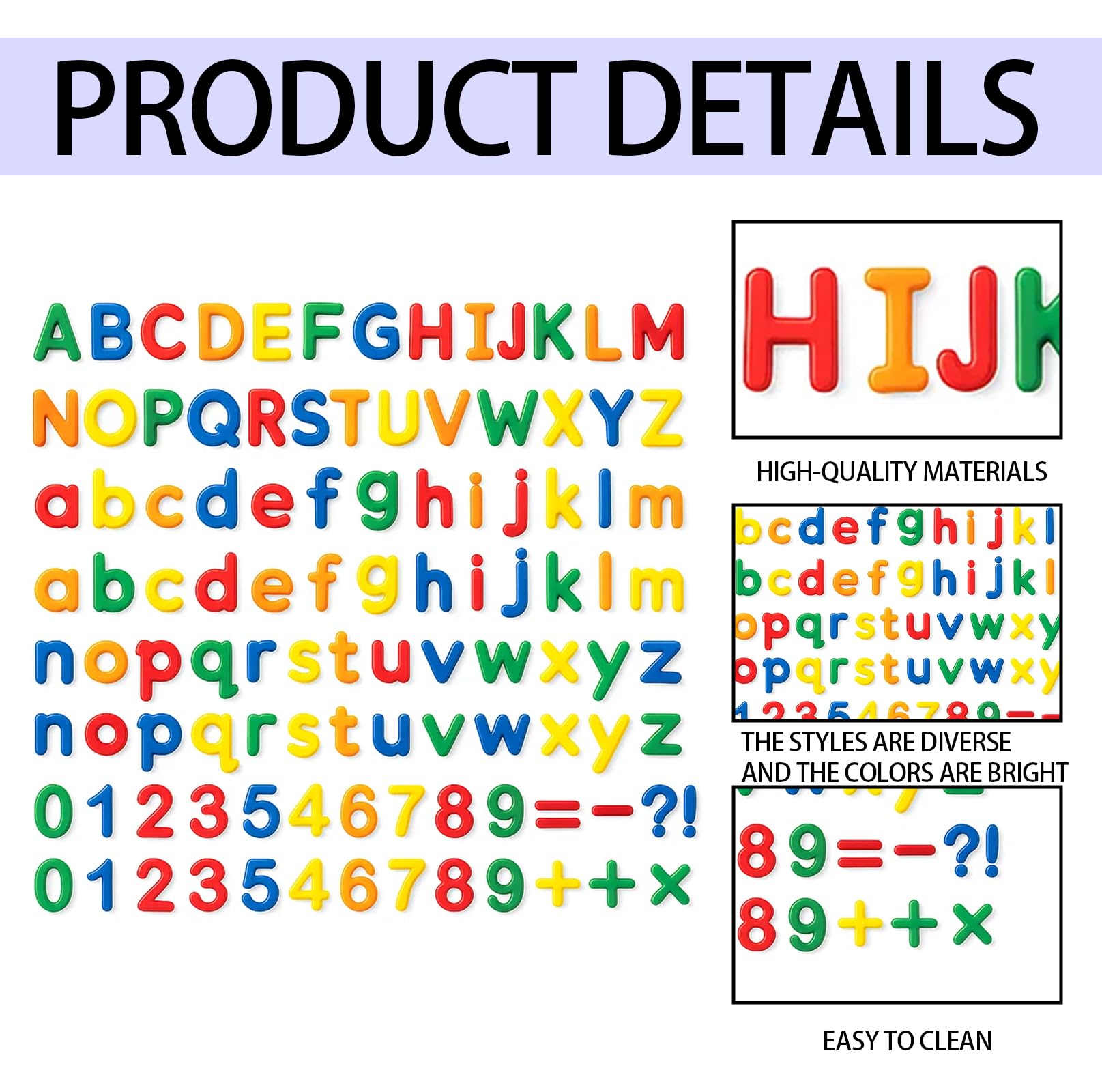 Magnetic Letters and Numbers for Children 105 Pcs Colorful Alphabet Magnets with Uppercase - Image 3