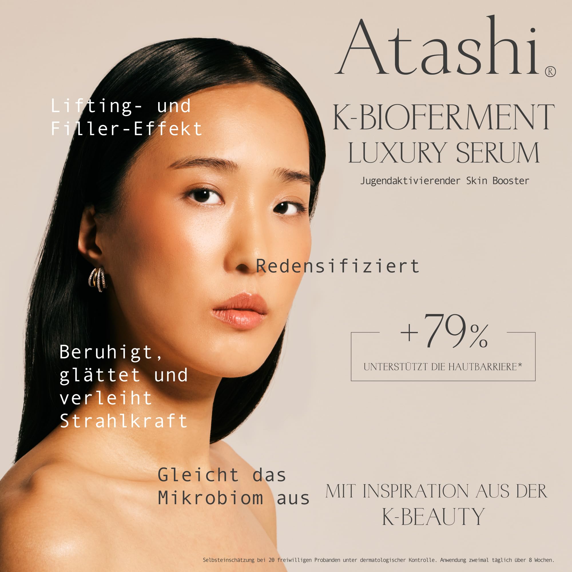 Atashi K-Bioferment | Therapy Luxury Serum Skin Booster | Anti-Ageing Revitalisierendes Regenerierendes Gesichtsserum | Empfindliche und gestresste Haut | 30ml
