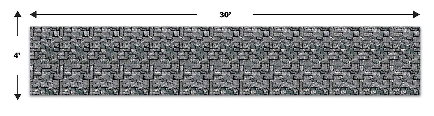 Beistle S00911AZ2 Stone Wall Backdrops 2 Piece, Plastic, Multicolor, 2 Piece Stone Wall - Image 4