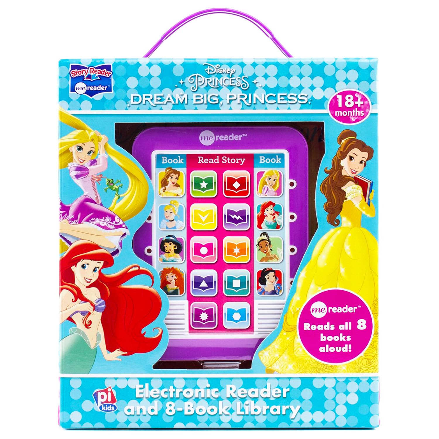 Disney Princess Me Reader Electronic Reader - Confezione da 8 libri per bambini, con adesivi Ariel, Belle, Cenerentola, More Plus | Disney Princess Early Learning Toys