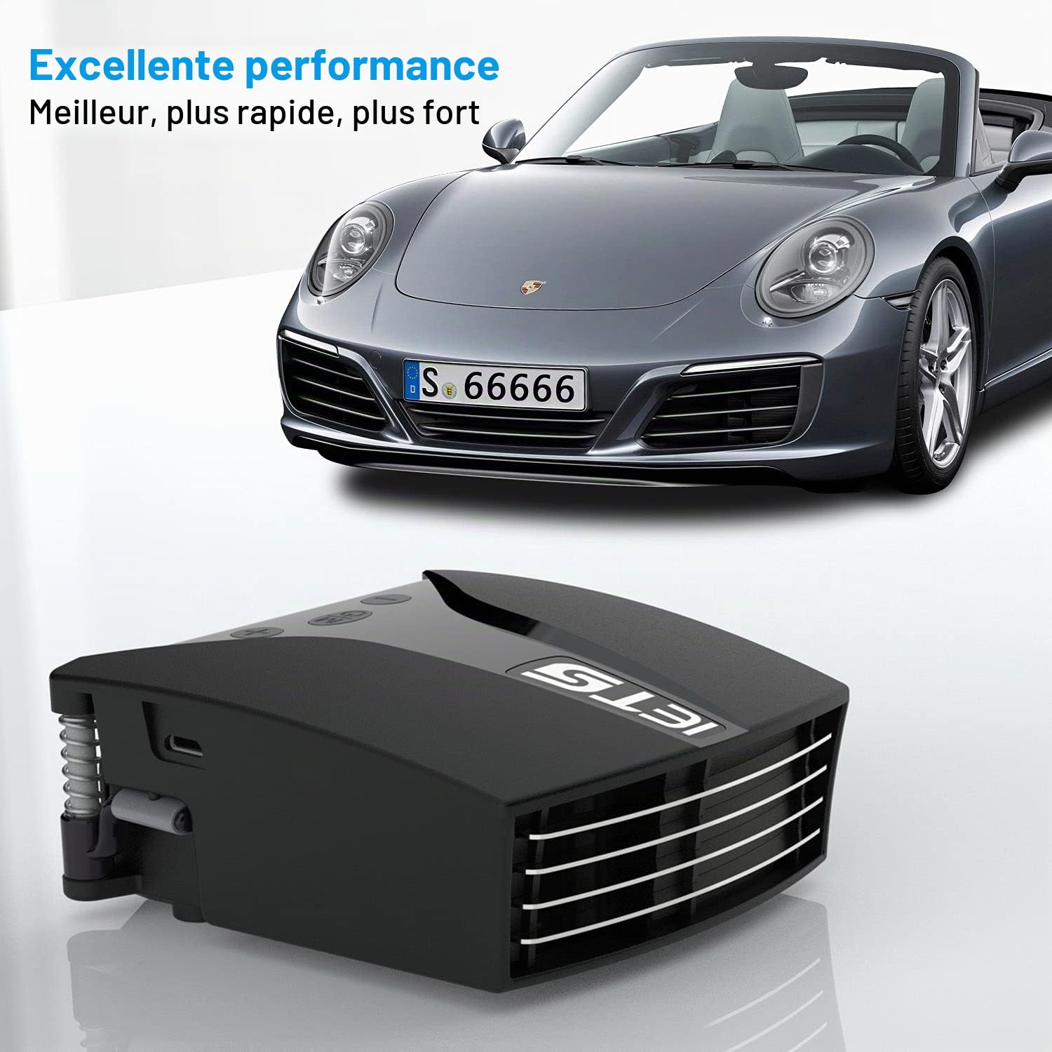IETS Gt202Ub Ventilateur pour ordinateur portable avec affichage de la température, 13 vitesses de vent (2600-5000 tr/min), parfait pour un refroidissement rapide de l'ordinateur portable de jeu