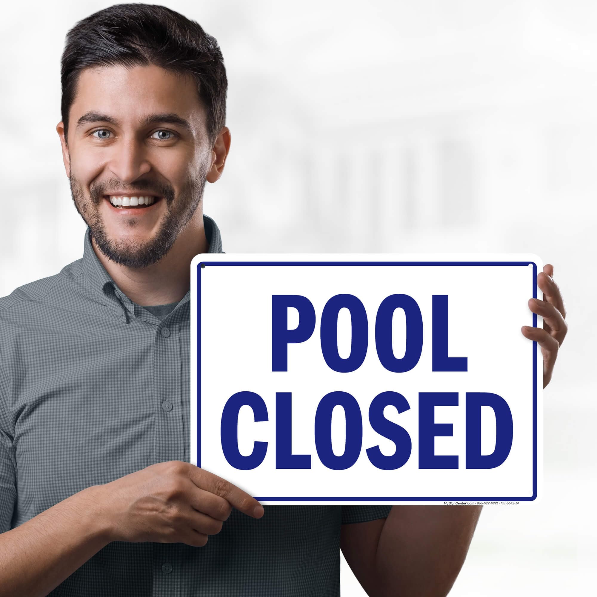 Pool Closed Sign, 10x14 Inches, Rust Free .040 Aluminum, Fade Resistant, Made in USA by My Sign Center