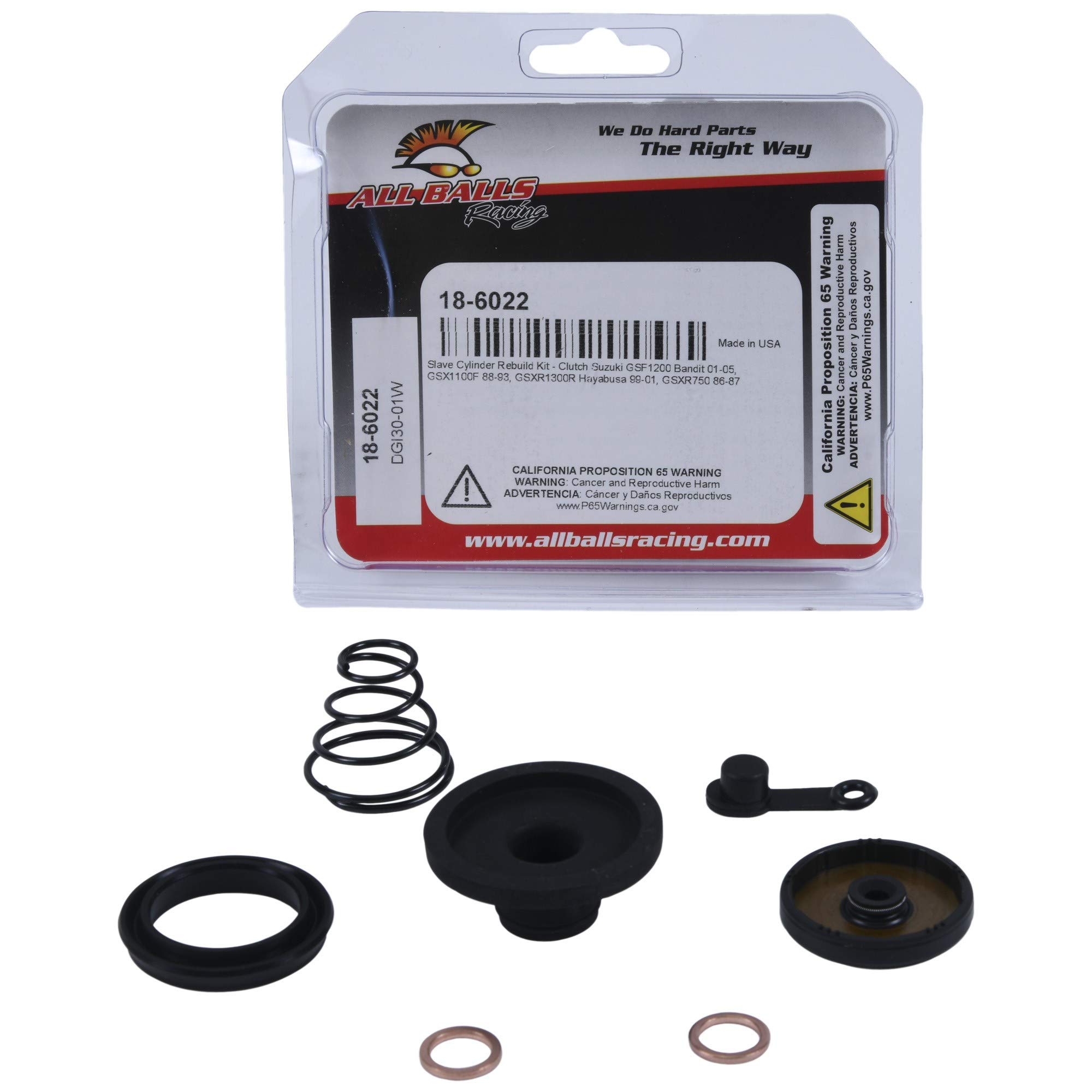 Kit cylindre d'embrayage All Balls 18-6022 compatible avec/remplacement pour Suzuki GSF1200 Bandit 2001-2005, GSX1100F 1988-1993, GSXR1300R Hayabusa 1999-2001, GSXR750 1986-1987