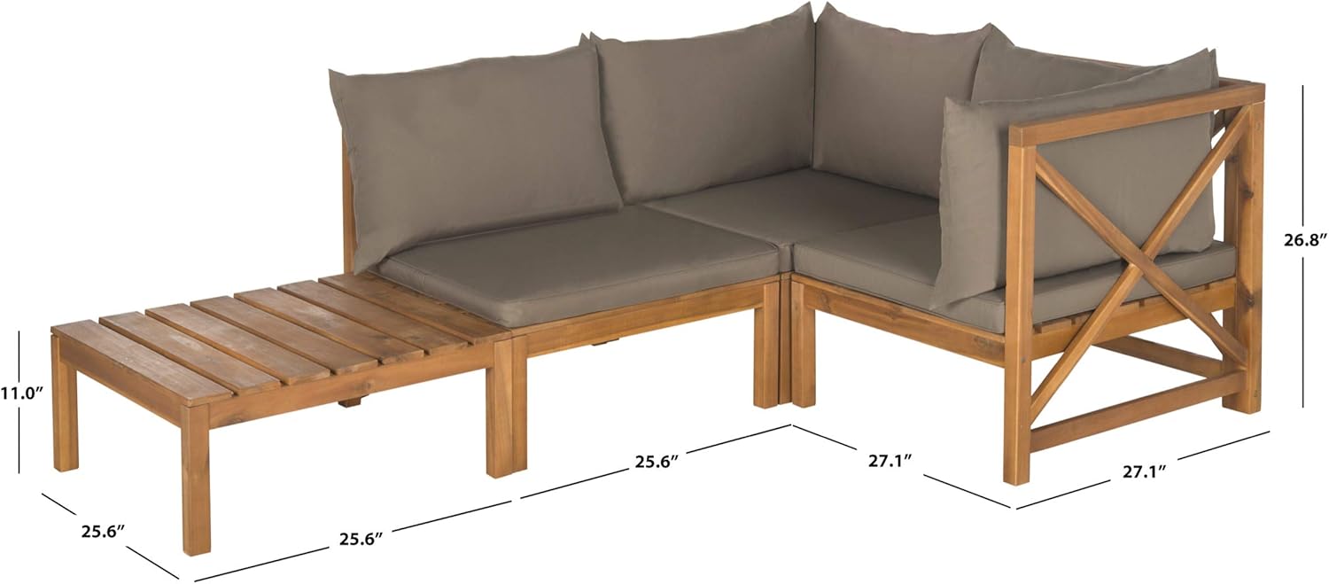 Safavieh Outdoor Collection Lynwood Outdoor Sectional Sofa : Patio, Lawn & Garden