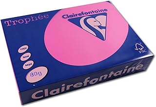 Clairefontaine Trophée - Resma de papel, 80 gr/m², 500 hojas, A4 (21 x 29.7 cm), color rosa fucsia