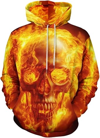 KIDVOVOU Mens 3D Animal Print Long Sleeve Pullover Hoodie Soft Fall Casual Graphic Hoodies Sweatshirt with Pocket